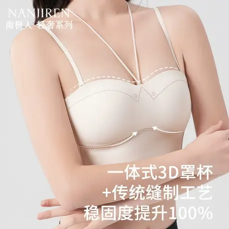 南极人挂脖美背内衣女2025夏季薄款小胸聚拢防下垂细肩带夏季内搭图片