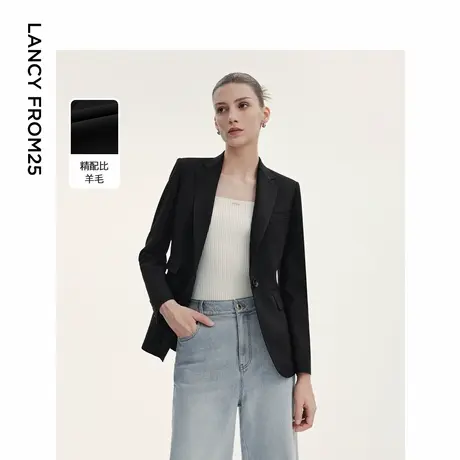 【意大利设计】朗姿羊毛气质法式西服外套2024年秋季新款通勤西装商品大图
