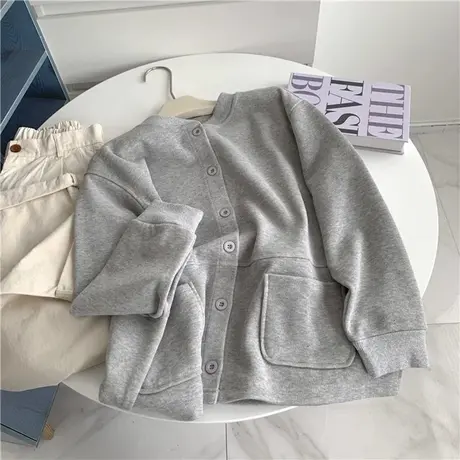 超火cec港风开衫长袖卫衣女春秋季百搭宽松bf慵懒风上衣外套潮ins商品大图