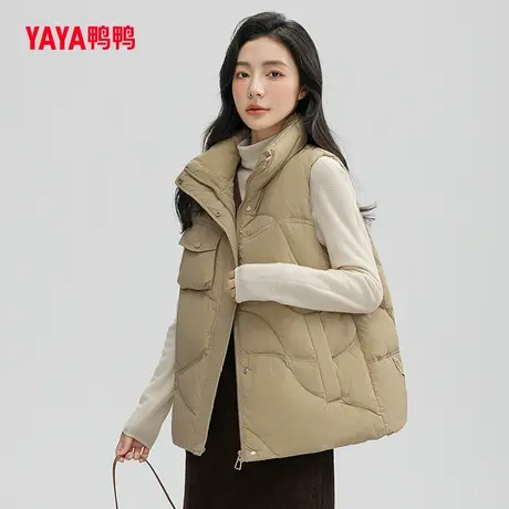 鸭鸭羽绒马甲女2023年冬季新品立领时尚百搭休闲舒适保暖外套Y图片
