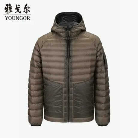雅戈尔奥莱 商场同款男士短羽绒服冬季白鸭绒连帽羽绒服图片