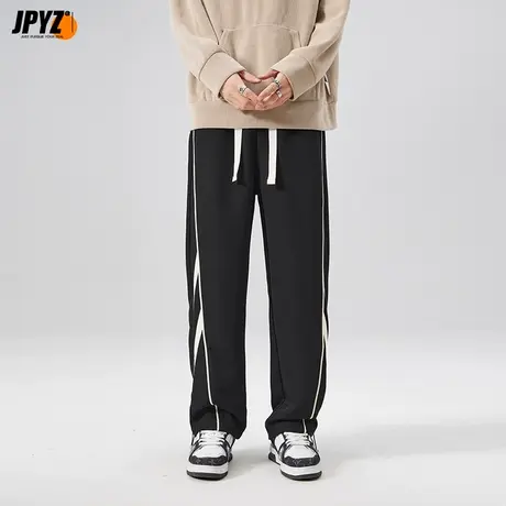 男生抽绳束脚裤学生运动休闲宽松百搭2023新款潮流美式直筒卫裤子商品大图