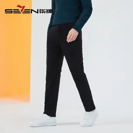 【灯芯绒】柒牌男士休闲裤2022秋冬厚款时尚潮流百搭中腰直筒长裤商品大图