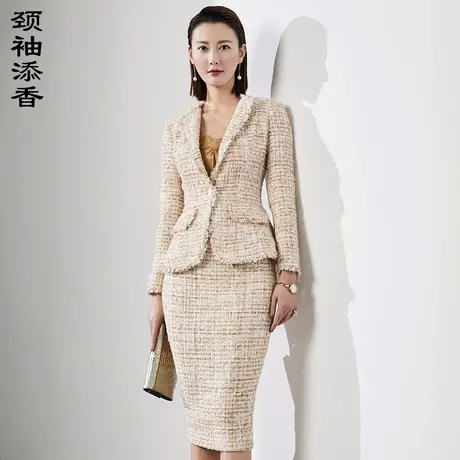 颈袖添香2022秋季新款职业装套装女装正装时尚气质商务小西装套裙商品大图