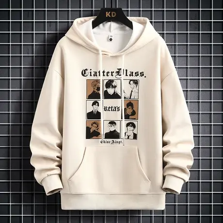 美式重磅卫衣男生春秋复古时尚休闲连帽外套男装潮牌2023新款衣服商品大图