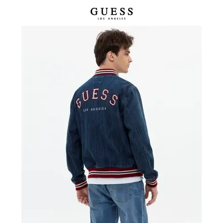 【38上新季】GUESS款男士美式复古夹克外套牛仔字母棒球服商品大图