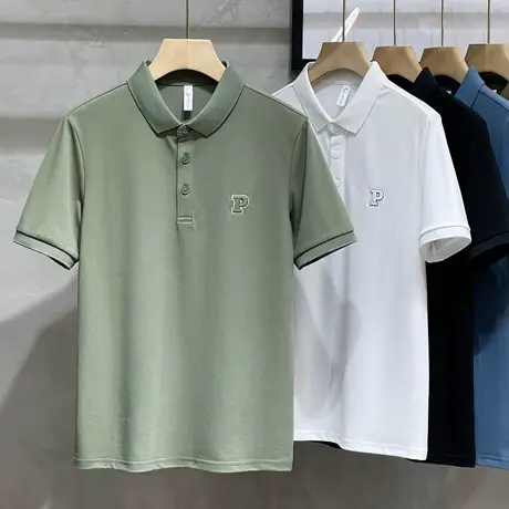 白色翻领短袖T恤韩版男装简单轻熟风男士商务休闲POLO衫半袖汗衫商品大图