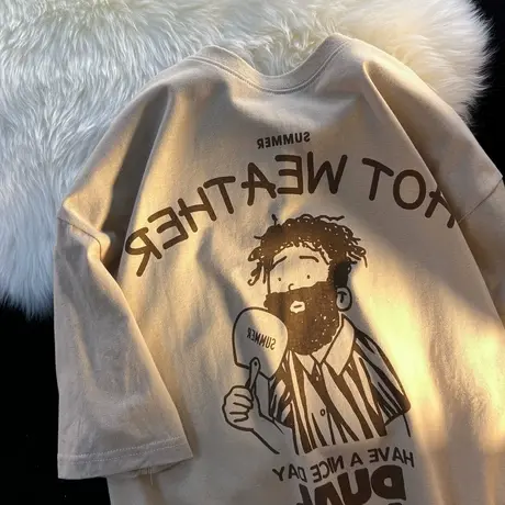 大码hiphop美式复古oversize新款t恤女ins潮纯棉短袖夏季炸街上衣商品大图