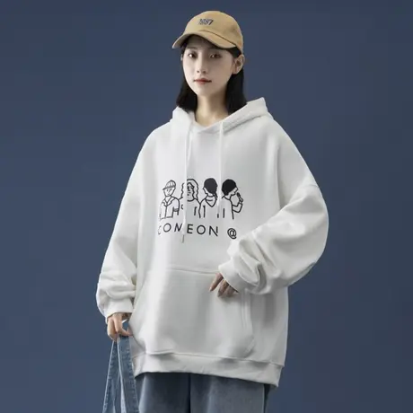 ins超火卫衣女初秋潮牌复古vintage薄款宽松连帽港味chic外套上衣商品大图