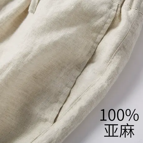 亚麻裤男宽松夏季薄款男士休闲裤棉麻男裤直筒麻裤子百搭男长裤潮图片