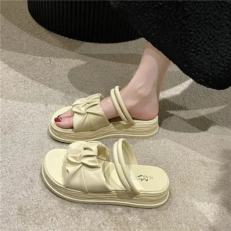 小众凉鞋女夏外穿仙女风网红2024年新款百搭时装罗马厚底两穿凉拖商品大图