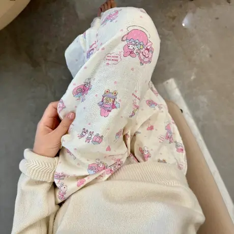 春季新款美乐蒂甜美可爱全棉双层纱睡裤软糯舒适家居裤图片