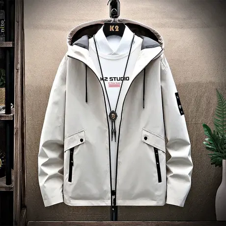 夹克男春秋装薄款上衣连帽卫衣青少年外穿秋衣中学生外套秋季男装商品大图