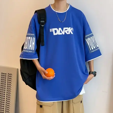 棉感短袖t恤男夏季青少年初中高中学生帅气半袖体恤大童夏装衣服商品大图