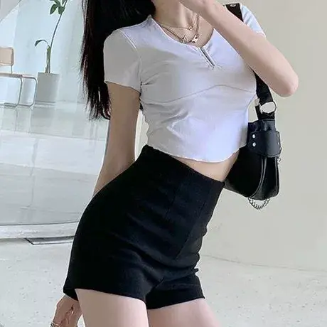 爵士短裤子女团打底跳舞jazz性感辣妹ds甜高腰外穿a字包臀热裤bm商品大图