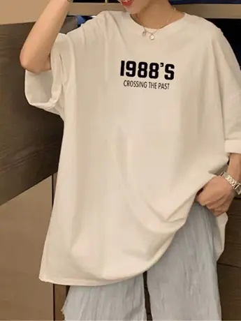 日系大码白色t恤短袖女胖mm显瘦正肩ins潮夏季小众设计感仿棉上衣商品大图