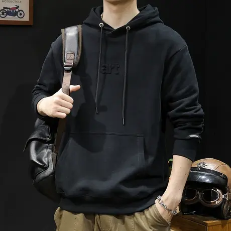 重磅连帽卫衣男秋季潮牌2023新款外套秋冬款纯棉长袖宽松大码衣服图片