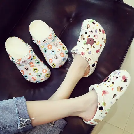 护士洞洞鞋女ins潮包头夏防滑厚底沙滩可爱2023年新款凉拖鞋外穿商品大图