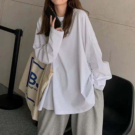 早秋白色打底衫女装长袖内搭春秋季冬上衣服2023新款百搭t恤ins潮图片