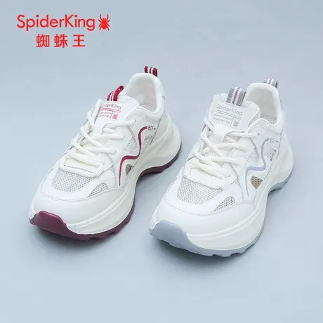 SPIDER KING/蜘蛛王运动鞋女真皮2025夏商场新款单网镂空透气厚底商品大图