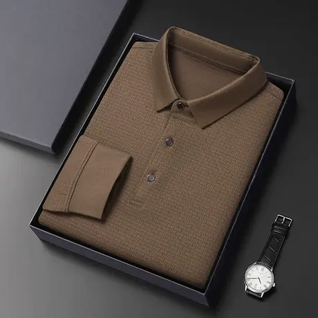 套头翻领卫衣秋季男装上衣内搭潮流休闲打底衫修身长袖t恤Polo衫商品大图