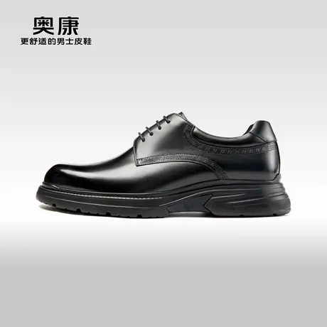 奥康男鞋春秋季新款商务正装皮鞋厚底德比鞋男真皮系带上班鞋商品大图