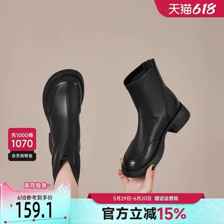 戈美其厚底马丁靴女款2025新款黑色爆款靴子高级感洋气超火小短靴图片