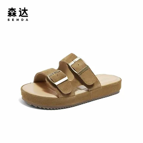 【618会员1元抽签】森达夏季新款户外慵懒沙滩勃肯鞋ZBB42BT4图片