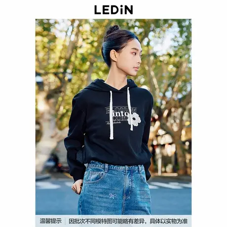 【商场同款】乐町2025春季新款字母小花短款卫衣外套女C1CRF1430*图片