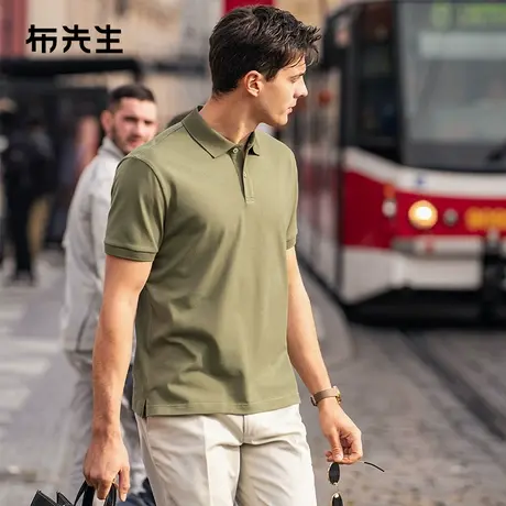 MrBu布先生短袖polo领上衣2025春夏明门襟两粒扣翻领短袖AT16053图片