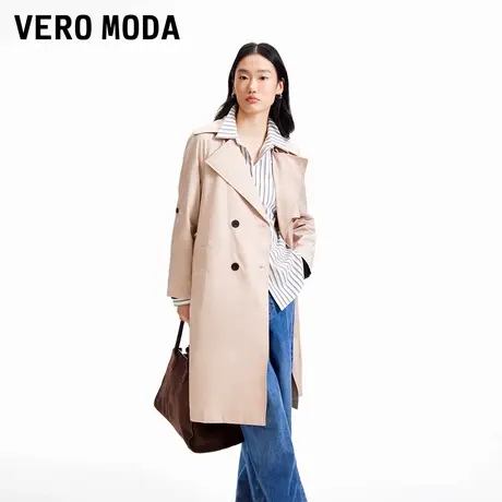 Vero Moda奥莱风衣早秋清仓优雅ins风复古翻领双排扣外套大衣女商品大图