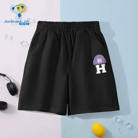 JU真维斯男女同款 2025秋季新款英文字母印花时尚百搭休闲款短裤商品大图