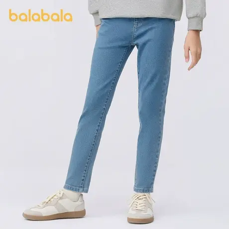 巴拉巴拉女童裤子儿童牛仔裤中大童秋装甜美直筒裤时尚修身长裤潮商品大图