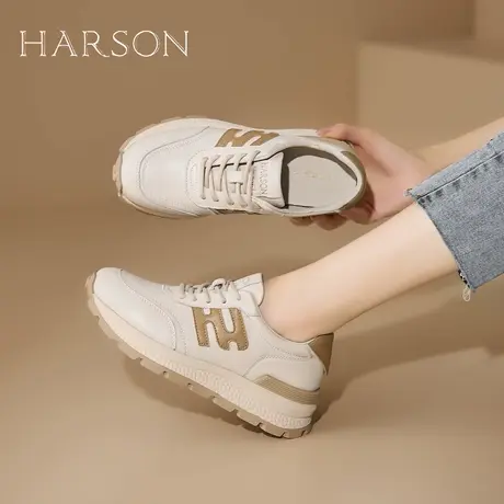Harson/哈森厚底增高运动休闲鞋女鞋2025新款秋季轻便百搭老爹鞋商品大图