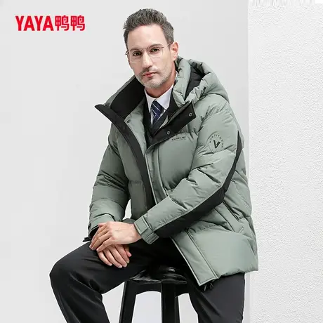 鸭鸭羽绒服男短款2024年冬季新款连帽休闲商务时尚保暖爸爸装C商品大图