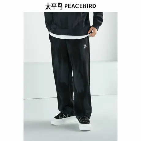 【商场同款】太平鸟男装休闲裤冬季晕染直筒卫裤潮 B2GME4438商品大图
