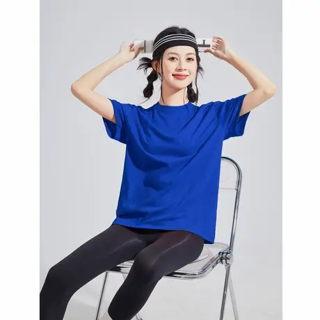 唐狮纯棉短袖T恤女2024新款夏季宽松白色上衣女百搭纯色体恤sz商品大图
