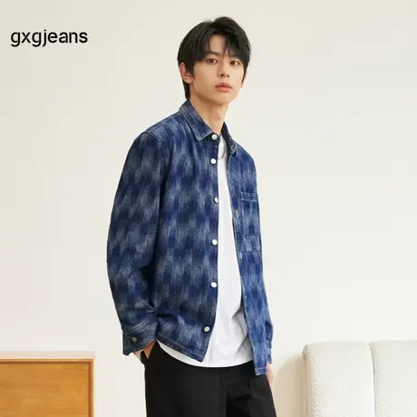 gxg.jeans男装2024年秋季新款翻领牛仔衬衫J24DE93001商品大图