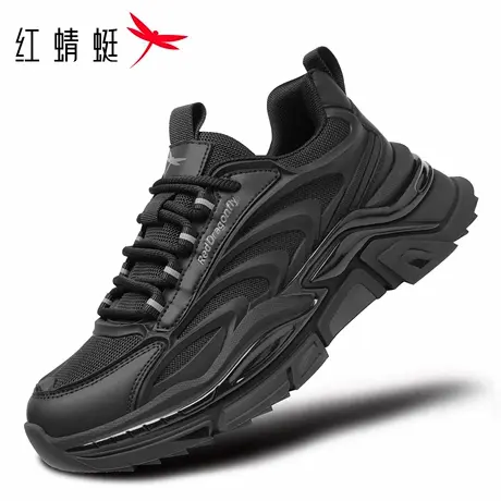 红蜻蜓男鞋秋冬新款鞋子厚底增高休闲黑武士运动鞋老爹鞋男潮防臭商品大图