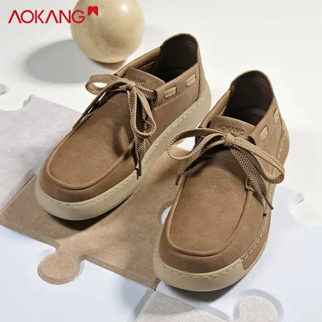 奥康轻奢休闲板鞋男2025秋季新款软底减震皮面男鞋潮流男士一脚蹬商品大图