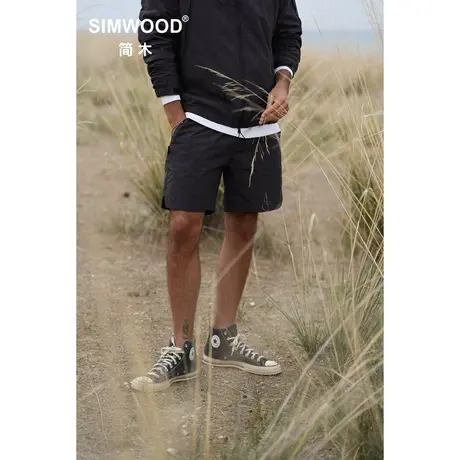 Simwood简木男装【宽松版型】新款格子薄款短裤透气五分沙滩裤商品大图