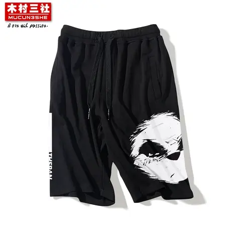 木村三社SANSYAS 国潮短裤潮牌五分裤男士夏季中裤宽松休闲裤子商品大图