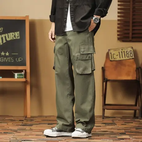 潮流直筒男裤秋冬季男大码直筒工装裤时尚休闲裤男士上档次裤子商品大图