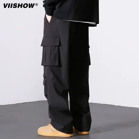 VIISHOW美式复古工装裤男士秋冬季潮牌户外伞兵裤子宽松休闲长裤商品大图