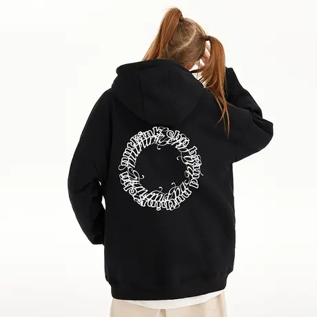 Nuthink美式潮牌薄款连帽卫衣男潮冬季国潮大码宽松冬季外套潮商品大图