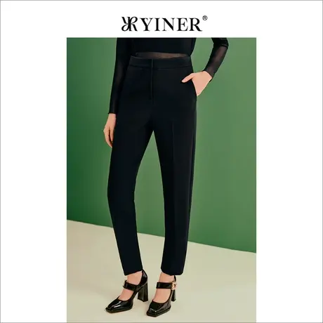 YINER音儿女装春季法式优雅百搭小黑裤铅笔裤休闲裤长裤商品大图