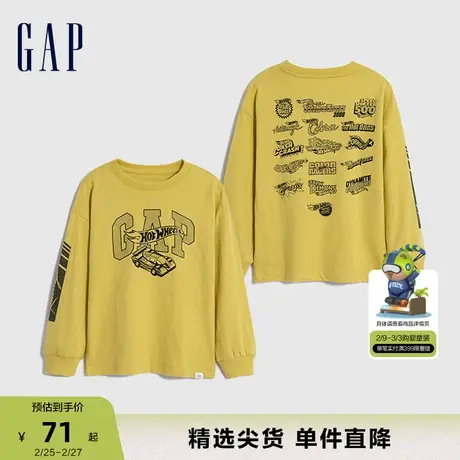 【风火轮联名】Gap男幼童春秋长袖T恤潮酷时髦纯棉舒适上衣774029商品大图