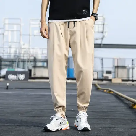 运动裤男士潮牌束脚工装裤子潮流夏季薄款宽松休闲长针织裤卫裤男商品大图