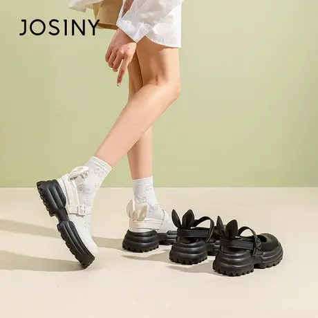 卓诗尼2024春秋新款小皮鞋英伦风法式复古厚底jk制服配裙子单鞋图片