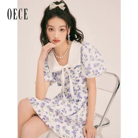 Oece气质碎花连衣裙2023春夏季新款女装设计感小众裙子法式少女裙图片